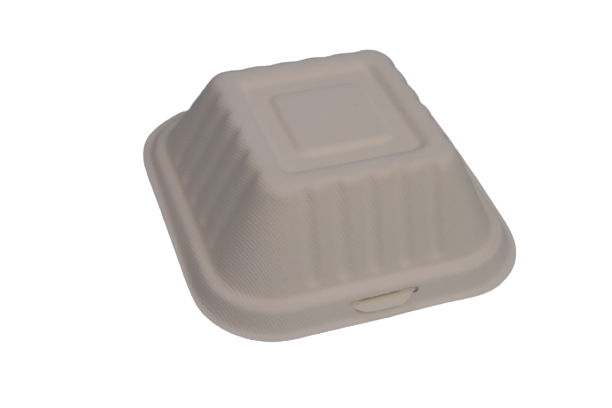 PAMI Sugarcane 100% Biodegradable PFAS-Free 6” Clamshell Food Containers  with Lids [Pack of 50] - Compostable Burger Takeout Containers- Eco Bagasse
