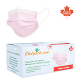Disposable Pink Face Masks (Pack of 50) | Made in Canada