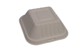 6"x 6" Compostable To-Go Clamshell Food Containers | Made of 100% Sugarcane (500 pcs per Carton)