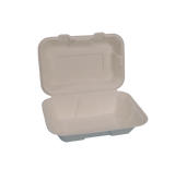 9"X6" 1-C Rectangular Hinged Container | Made from Sugarcane (500 pcs per Carton)