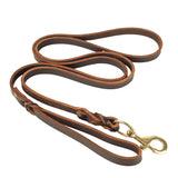 Leather Dog Leash (6 ft) for Large, Medium, Small Dogs (Brown)