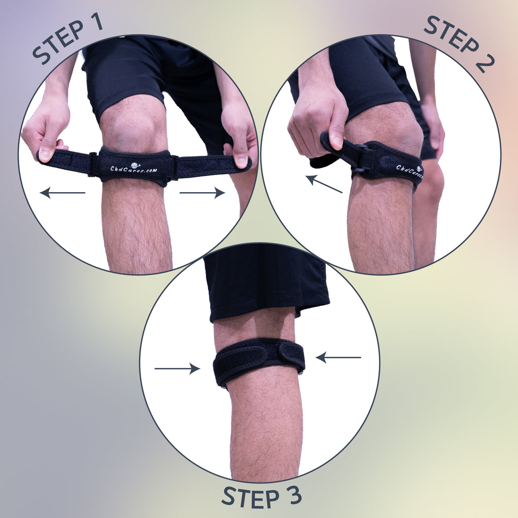 Adjustable Patella Tendon Knee Straps - 2-Pack Knee Support Brace