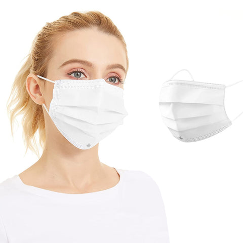 ASTM Level 2 (5 Packs of 10 each) White Face Masks | Made in Canada