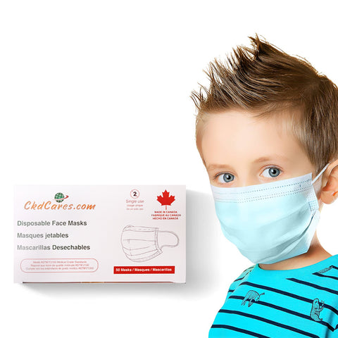 Kids Face Masks | ASTM LEVEL 1 | Made in Canada (Pack of 50)