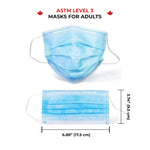 ASTM Level 3 (Pack of 50) Blue Face Masks | Made in Canada